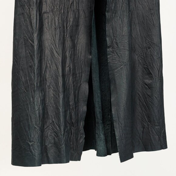 Rick Owens Black Wrinkled-Leather Coat - Picture 8 of 8